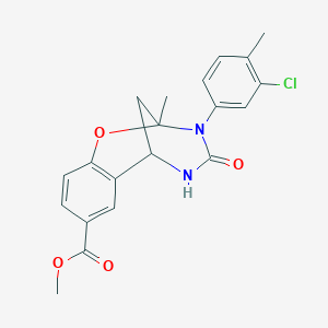 methyl 3-(3-chloro-4-methylphenyl)-2-methyl-4-oxo-3,4,5,6-tetrahydro-2H-2,6-methanobenzo[g][1,3,5]oxadiazocine-8-carboxylate