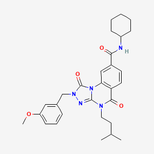 N-cyclohexyl-2-(3-methoxybenzyl)-4-(3-methylbutyl)-1,5-dioxo-1,2,4,5-tetrahydro[1,2,4]triazolo[4,3-a]quinazoline-8-carboxamide