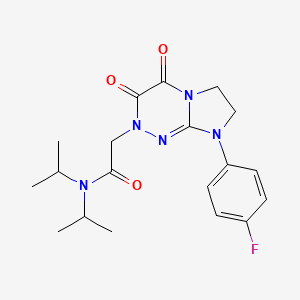 molecular formula C19H24FN5O3 B2400331 2-(8-(4-fluorophenyl)-3,4-dioxo-3,4,7,8-tetrahydroimidazo[2,1-c][1,2,4]triazin-2(6H)-yl)-N,N-diisopropylacetamide CAS No. 941888-15-9