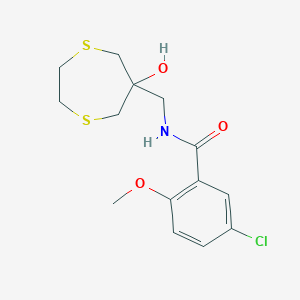 5-Chloro-N-[(6-hydroxy-1,4-dithiepan-6-yl)methyl]-2-methoxybenzamide