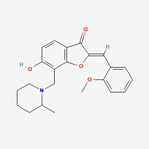 (2Z)-6-hydroxy-2-(2-methoxybenzylidene)-7-[(2-methylpiperidin-1-yl)methyl]-1-benzofuran-3(2H)-one