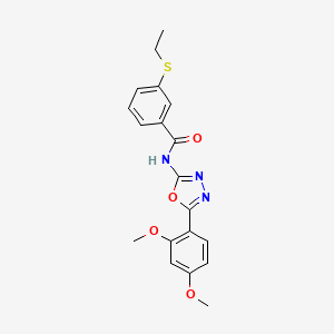 molecular formula C19H19N3O4S B2400350 N-[5-(2,4-dimethoxyphenyl)-1,3,4-oxadiazol-2-yl]-3-(ethylsulfanyl)benzamide CAS No. 886913-07-1