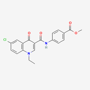 molecular formula C20H17ClN2O4 B2400382 methyl 4-(6-chloro-1-ethyl-4-oxo-1,4-dihydroquinoline-3-amido)benzoate CAS No. 1018056-64-8