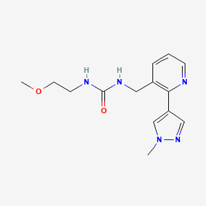 molecular formula C14H19N5O2 B2400387 1-(2-methoxyethyl)-3-((2-(1-methyl-1H-pyrazol-4-yl)pyridin-3-yl)methyl)urea CAS No. 2034493-65-5