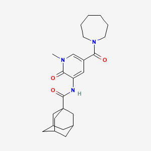 molecular formula C24H33N3O3 B2400389 (1s,3s)-N-(5-(azepane-1-carbonyl)-1-methyl-2-oxo-1,2-dihydropyridin-3-yl)adamantane-1-carboxamide CAS No. 1203283-98-0