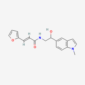 molecular formula C18H18N2O3 B2400390 (E)-3-(furan-2-yl)-N-(2-hydroxy-2-(1-methyl-1H-indol-5-yl)ethyl)acrylamide CAS No. 2035036-37-2