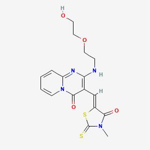 molecular formula C17H18N4O4S2 B2400393 (Z)-5-((2-((2-(2-hydroxyethoxy)ethyl)amino)-4-oxo-4H-pyrido[1,2-a]pyrimidin-3-yl)methylene)-3-methyl-2-thioxothiazolidin-4-one CAS No. 487038-56-2