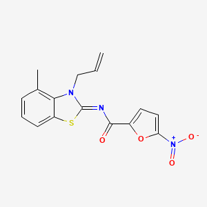 molecular formula C16H13N3O4S B2400400 (Z)-N-(3-allyl-4-methylbenzo[d]thiazol-2(3H)-ylidene)-5-nitrofuran-2-carboxamide CAS No. 868376-31-2