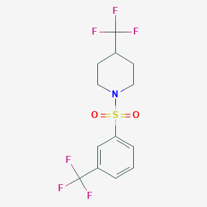 molecular formula C13H13F6NO2S B2400403 4-(Trifluoromethyl)-1-[3-(trifluoromethyl)benzenesulfonyl]piperidine CAS No. 2059277-57-3