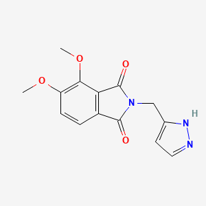 molecular formula C14H13N3O4 B2400404 4,5-dimethoxy-2-(1H-pyrazol-5-ylmethyl)isoindole-1,3-dione CAS No. 1005693-46-8