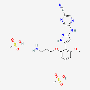 molecular formula C20H27N7O8S2 B2400460 Prexasertib dimesylate 