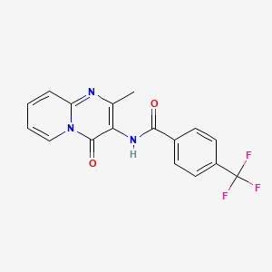 molecular formula C17H12F3N3O2 B2400564 N-{2-methyl-4-oxo-4H-pyrido[1,2-a]pyrimidin-3-yl}-4-(trifluoromethyl)benzamide CAS No. 904825-24-7