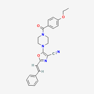 molecular formula C25H24N4O3 B2400640 5-[4-(4-ethoxybenzoyl)piperazin-1-yl]-2-[(E)-2-phenylethenyl]-1,3-oxazole-4-carbonitrile CAS No. 940986-93-6