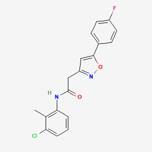 molecular formula C18H14ClFN2O2 B2400662 N-(3-chloro-2-methylphenyl)-2-[5-(4-fluorophenyl)-1,2-oxazol-3-yl]acetamide CAS No. 953137-21-8