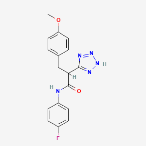 molecular formula C17H16FN5O2 B2400705 N-(4-fluorophenyl)-3-(4-methoxyphenyl)-2-(2H-tetrazol-5-yl)propanamide CAS No. 483993-11-9