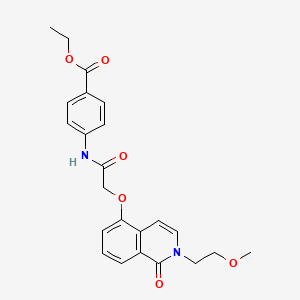 molecular formula C23H24N2O6 B2400717 Ethyl 4-(2-((2-(2-methoxyethyl)-1-oxo-1,2-dihydroisoquinolin-5-yl)oxy)acetamido)benzoate CAS No. 898431-25-9