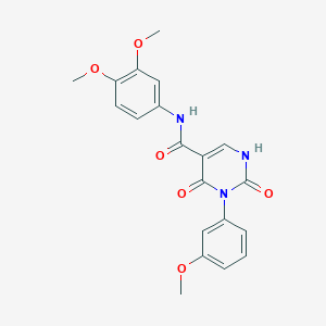 molecular formula C20H19N3O6 B2400798 N-(3,4-dimethoxyphenyl)-3-(3-methoxyphenyl)-2,4-dioxo-1,2,3,4-tetrahydropyrimidine-5-carboxamide CAS No. 863612-47-9