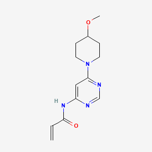 molecular formula C13H18N4O2 B2400802 N-[6-(4-Methoxypiperidin-1-yl)pyrimidin-4-yl]prop-2-enamide CAS No. 2305424-02-4