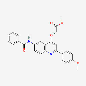 molecular formula C26H22N2O5 B2400806 Methyl 2-((6-benzamido-2-(4-methoxyphenyl)quinolin-4-yl)oxy)acetate CAS No. 1206990-45-5