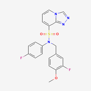 molecular formula C20H16F2N4O3S B2400825 N-[(3-fluoro-4-methoxyphenyl)methyl]-N-(4-fluorophenyl)-[1,2,4]triazolo[4,3-a]pyridine-8-sulfonamide CAS No. 1251594-56-5