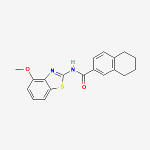 molecular formula C19H18N2O2S B2400833 N-(4-methoxy-1,3-benzothiazol-2-yl)-5,6,7,8-tetrahydronaphthalene-2-carboxamide CAS No. 681166-24-5