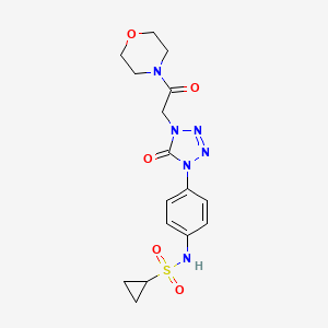 molecular formula C16H20N6O5S B2400844 N-(4-(4-(2-morpholino-2-oxoethyl)-5-oxo-4,5-dihydro-1H-tetrazol-1-yl)phenyl)cyclopropanesulfonamide CAS No. 1396684-28-8