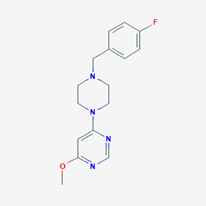 molecular formula C16H19FN4O B2400866 4-[4-[(4-Fluorophenyl)methyl]piperazin-1-yl]-6-methoxypyrimidine CAS No. 2415624-79-0