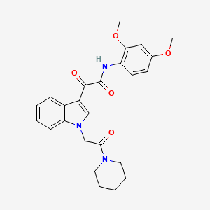 molecular formula C25H27N3O5 B2400893 N-(2,4-dimethoxyphenyl)-2-oxo-2-{1-[2-oxo-2-(piperidin-1-yl)ethyl]-1H-indol-3-yl}acetamide CAS No. 872862-19-6