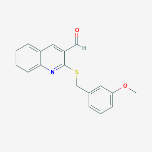 molecular formula C18H15NO2S B2400909 2-[(3-Methoxybenzyl)sulfanyl]-3-quinolinecarbaldehyde CAS No. 478065-42-8