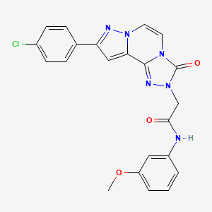 molecular formula C22H17ClN6O3 B2400926 2-[9-(4-chlorophenyl)-3-oxopyrazolo[1,5-a][1,2,4]triazolo[3,4-c]pyrazin-2(3H)-yl]-N-(3-methoxyphenyl)acetamide CAS No. 1207003-41-5
