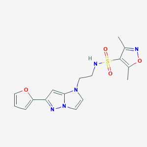 molecular formula C16H17N5O4S B2400944 N-(2-(6-(furan-2-yl)-1H-imidazo[1,2-b]pyrazol-1-yl)ethyl)-3,5-dimethylisoxazole-4-sulfonamide CAS No. 1795490-44-6