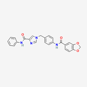 1-(4-(benzo[d][1,3]dioxole-5-carboxamido)benzyl)-N-phenyl-1H-imidazole-4-carboxamide