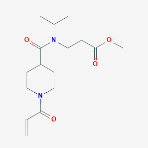 molecular formula C16H26N2O4 B2400990 Methyl 3-[propan-2-yl-(1-prop-2-enoylpiperidine-4-carbonyl)amino]propanoate CAS No. 2361703-22-0