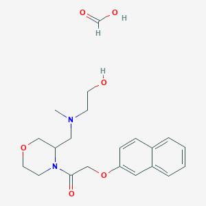 molecular formula C21H28N2O6 B2401003 1-(3-(((2-Hydroxyethyl)(methyl)amino)methyl)morpholino)-2-(naphthalen-2-yloxy)ethanone formate CAS No. 1421451-91-3