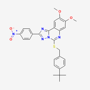 5-[(4-Tert-butylbenzyl)thio]-8,9-dimethoxy-2-(4-nitrophenyl)[1,2,4]triazolo[1,5-c]quinazoline