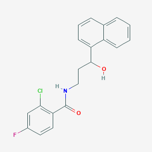 2-chloro-4-fluoro-N-(3-hydroxy-3-(naphthalen-1-yl)propyl)benzamide