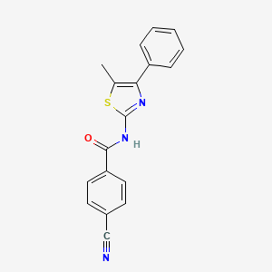 4-cyano-N-(5-methyl-4-phenyl-1,3-thiazol-2-yl)benzamide