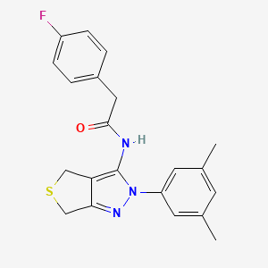 N-[2-(3,5-dimethylphenyl)-4,6-dihydrothieno[3,4-c]pyrazol-3-yl]-2-(4-fluorophenyl)acetamide