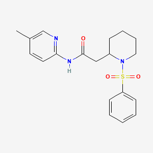 N-(5-methylpyridin-2-yl)-2-(1-(phenylsulfonyl)piperidin-2-yl)acetamide