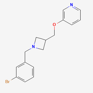 molecular formula C16H17BrN2O B2401034 3-[[1-[(3-Bromophenyl)methyl]azetidin-3-yl]methoxy]pyridine CAS No. 2379950-02-2