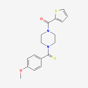(4-(4-Methoxyphenylcarbonothioyl)piperazin-1-yl)(thiophen-2-yl)methanone