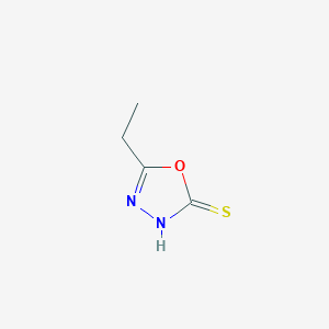 molecular formula C4H6N2OS B2401078 5-Ethyl-1,3,4-oxadiazole-2-thiol CAS No. 62999-57-9
