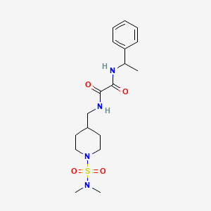 molecular formula C18H28N4O4S B2401082 N1-((1-(N,N-dimethylsulfamoyl)piperidin-4-yl)methyl)-N2-(1-phenylethyl)oxalamide CAS No. 2034294-52-3