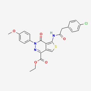 molecular formula C24H20ClN3O5S B2401099 ethyl 5-[2-(4-chlorophenyl)acetamido]-3-(4-methoxyphenyl)-4-oxo-3H,4H-thieno[3,4-d]pyridazine-1-carboxylate CAS No. 851952-41-5