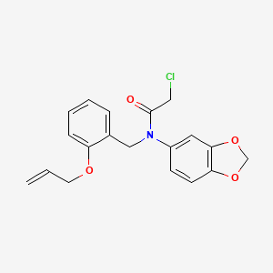 molecular formula C19H18ClNO4 B2401130 N-(2H-1,3-benzodioxol-5-yl)-2-chloro-N-{[2-(prop-2-en-1-yloxy)phenyl]methyl}acetamide CAS No. 851452-58-9