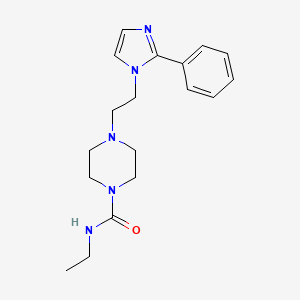 molecular formula C18H25N5O B2401138 N-ethyl-4-(2-(2-phenyl-1H-imidazol-1-yl)ethyl)piperazine-1-carboxamide CAS No. 1797067-14-1