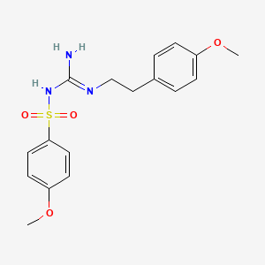molecular formula C17H21N3O4S B2401168 N-(4-methoxybenzenesulfonyl)-N'-[2-(4-methoxyphenyl)ethyl]guanidine CAS No. 869075-67-2