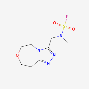 molecular formula C8H13FN4O3S B2401184 N-Methyl-N-(5,6,8,9-tetrahydro-[1,2,4]triazolo[4,3-d][1,4]oxazepin-3-ylmethyl)sulfamoyl fluoride CAS No. 2411291-58-0