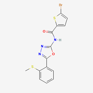molecular formula C14H10BrN3O2S2 B2401190 5-bromo-N-(5-(2-(methylthio)phenyl)-1,3,4-oxadiazol-2-yl)thiophene-2-carboxamide CAS No. 898449-43-9