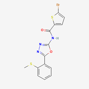 5-bromo-N-[5-(2-methylsulfanylphenyl)-1,3,4-oxadiazol-2-yl]thiophene-2-carboxamide